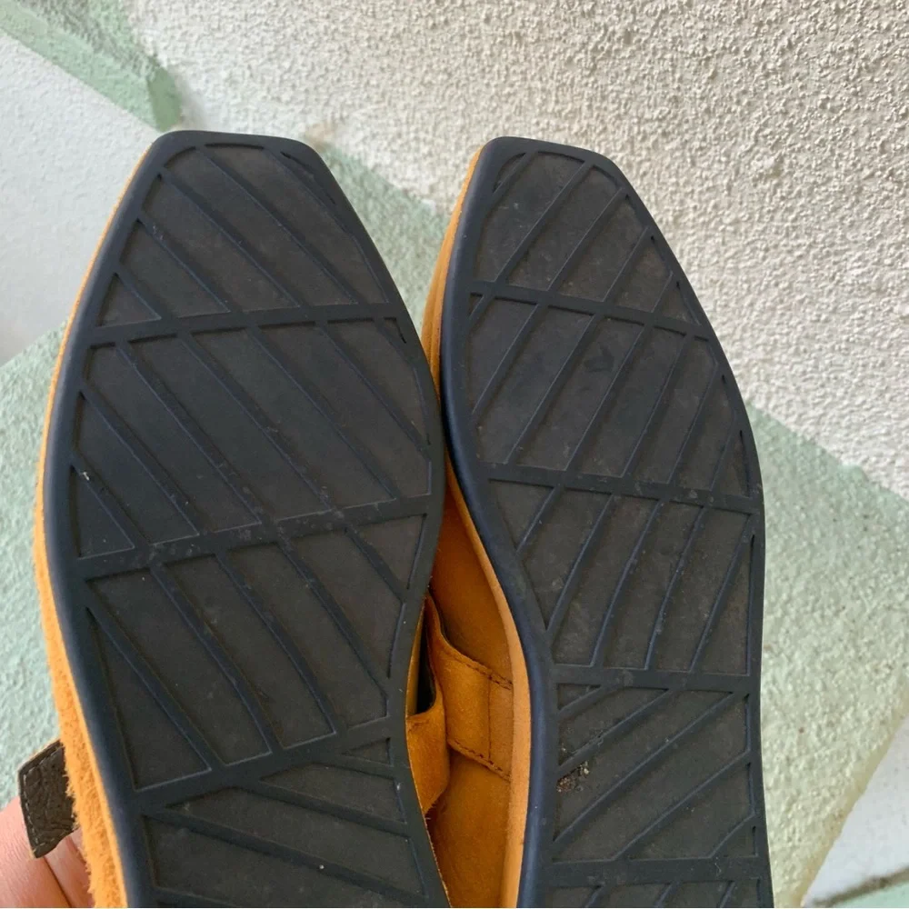 Camper Fidelia Mustard Yellow Suede Mary Jane Flats size 38